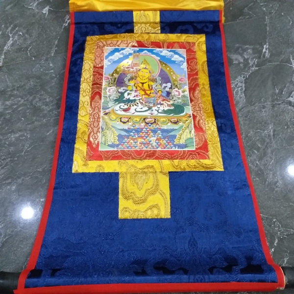 Tranh Thangka Tài Bảo Thiên Vương_35x20cm